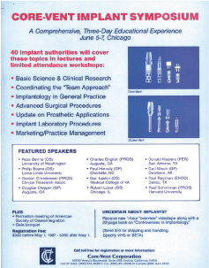 Core-Vent Implant
        Symposium 1987