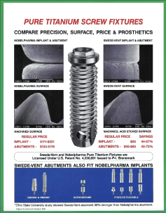 Core-Vent Pure Titanium
                Screw Fixtures