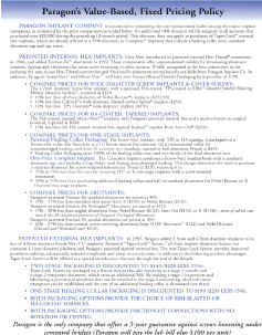 Paragon Value Based
                        Fixed Pricing