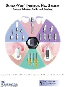 Screw-Vent Internal HexSystem Product Guide and Catalog